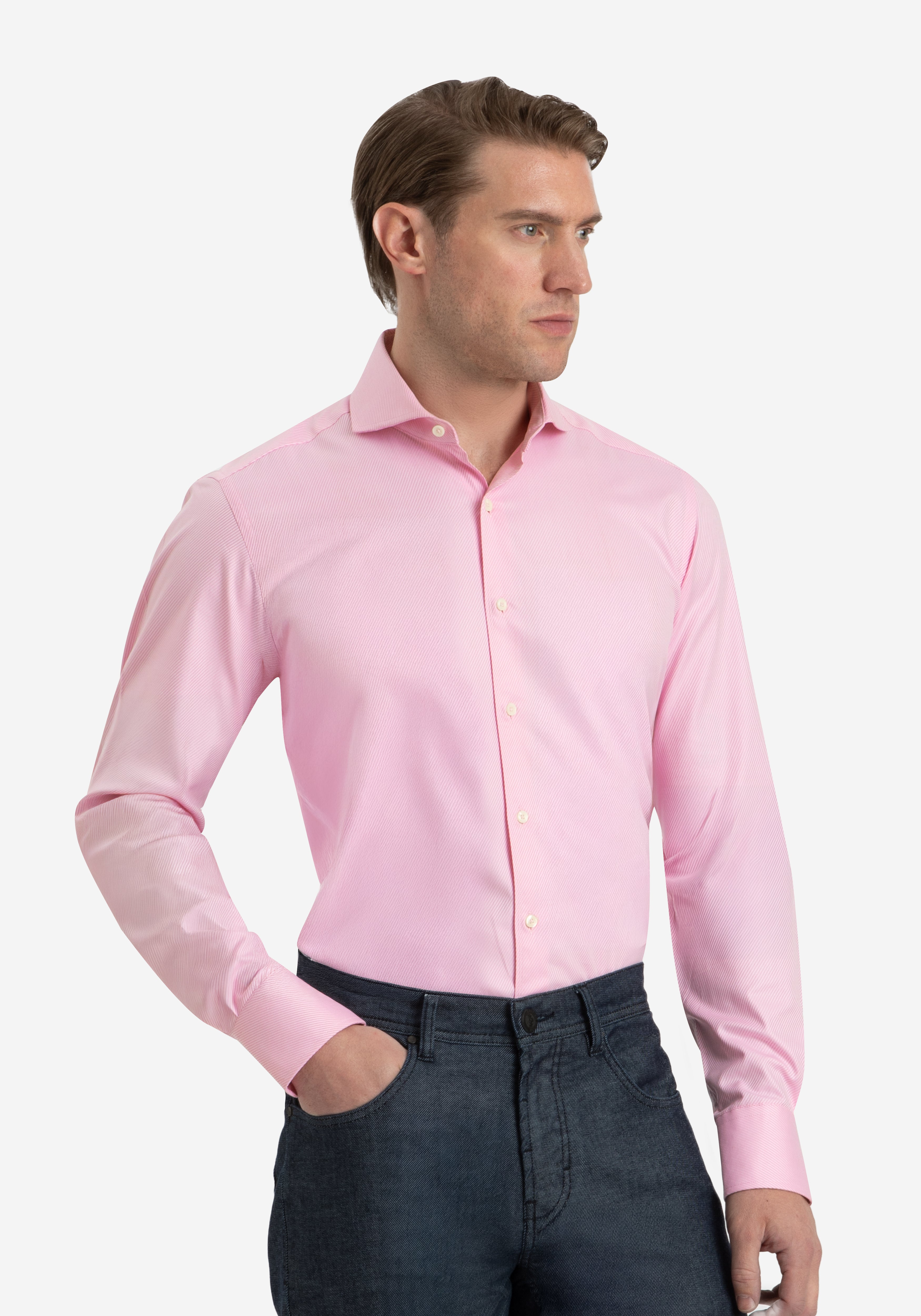 Bloom Pink Stripe Signature Twill Shirt