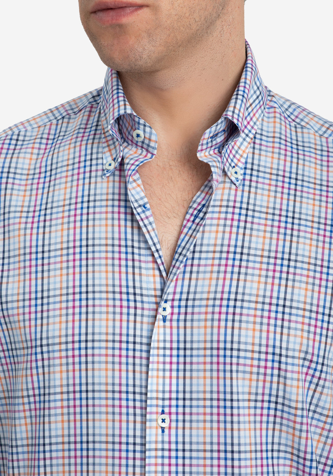 Sunset Blue Checked Oxford Shirt