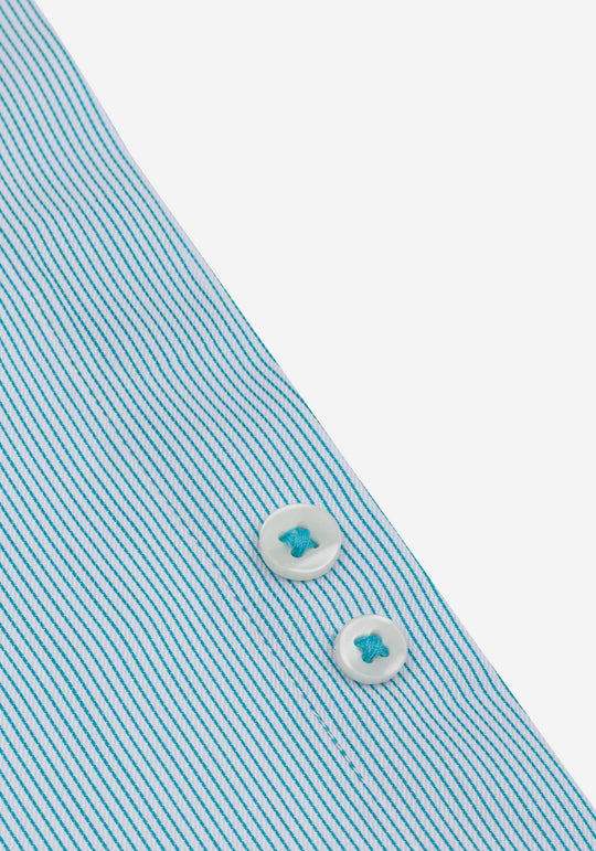 Arctic Turquoise Stripe Signature Twill Shirt