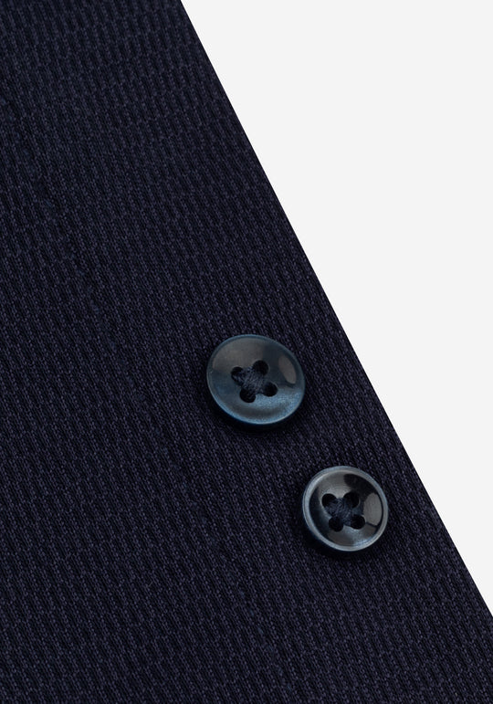 Noir Navy Knitted 4-Way Stretch Shirt