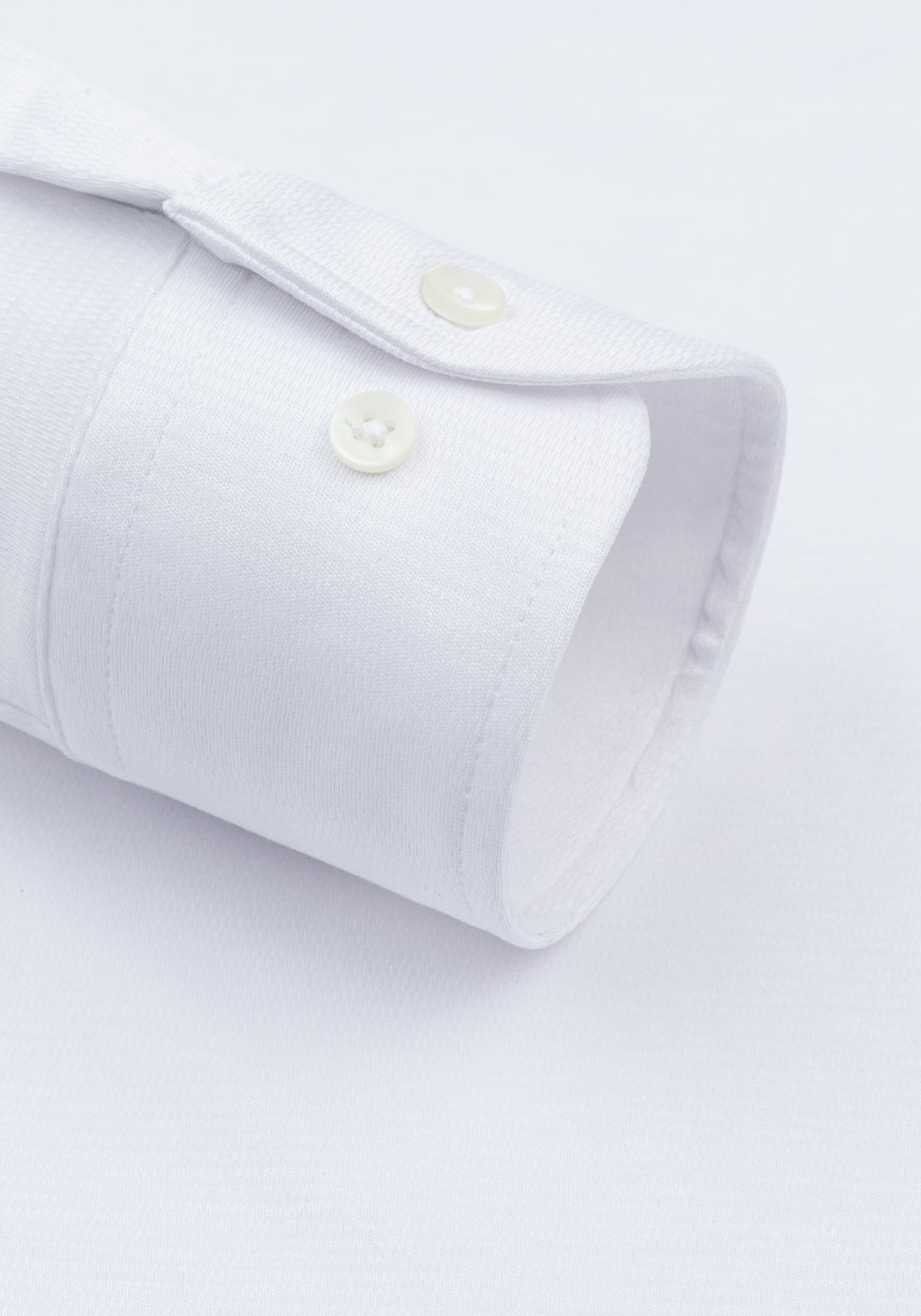 Pure White Knitted 4-Way Stretch Shirt