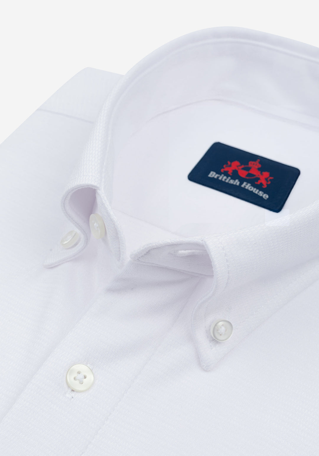 Pure White Knitted 4-Way Stretch Shirt