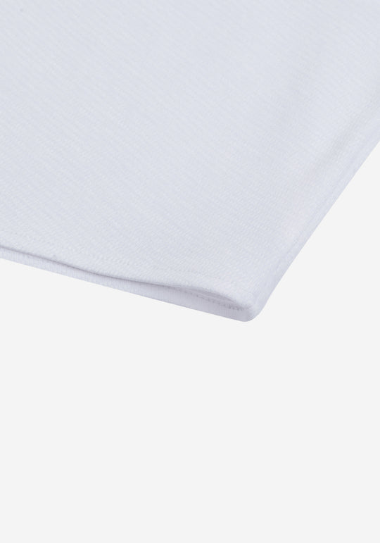 Pure White Knitted 4-Way Stretch Shirt