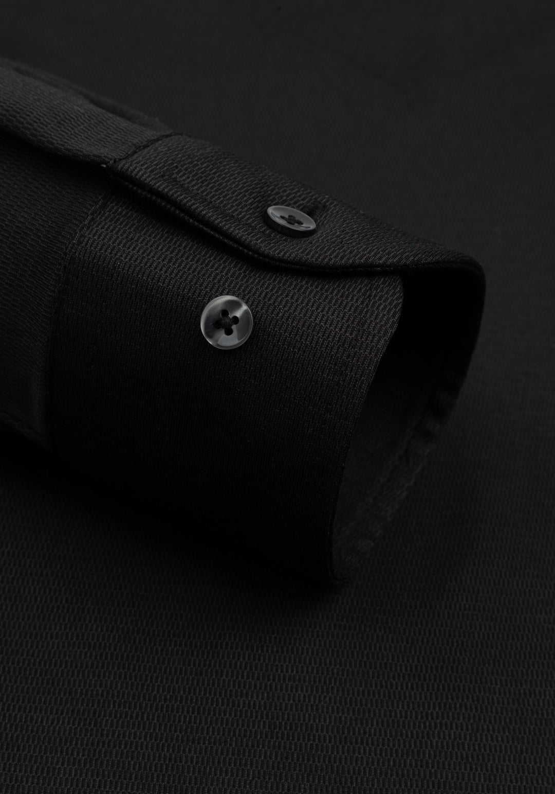 Ink Black Knitted 4-Way Stretch Shirt