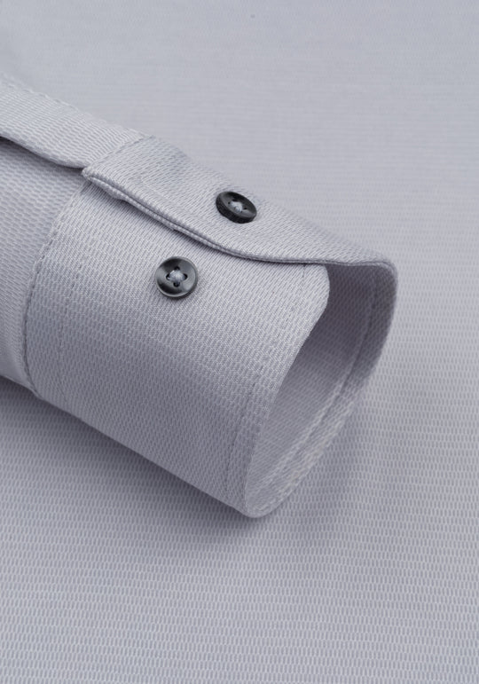 Lunar Grey Knitted 4-Way Stretch Shirt