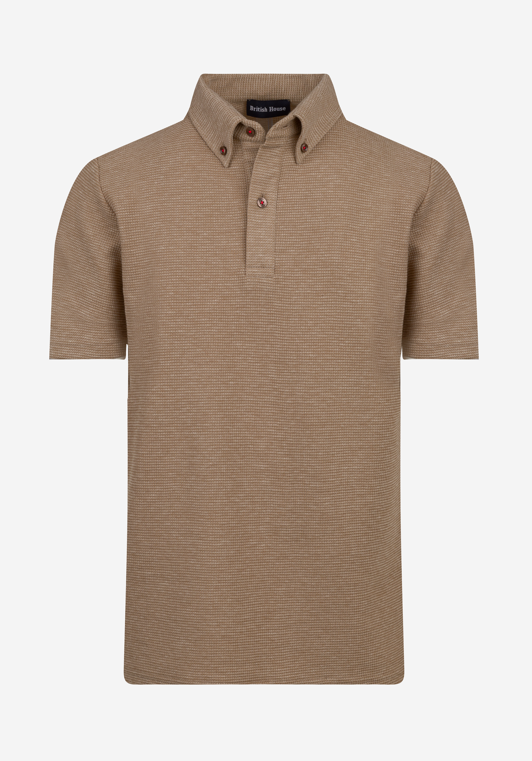 Desert Beige Waffle Polo Shirt