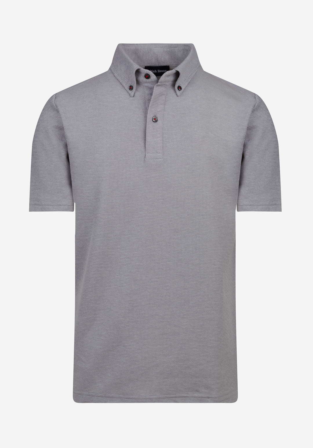 Whisper Grey Waffle Polo Shirt