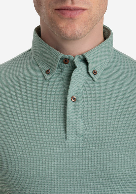 Vintage Mint Waffle Polo Shirt