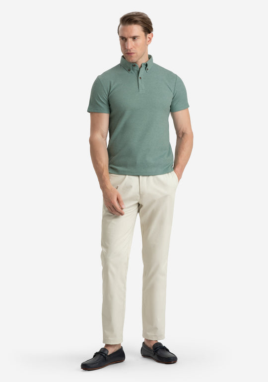 Vintage Mint Waffle Polo Shirt