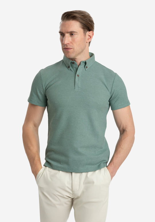 Vintage Mint Waffle Polo Shirt