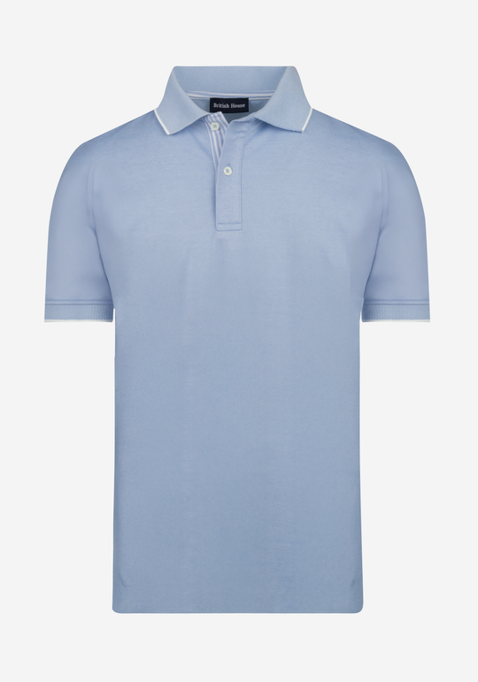 Powder Blue Cotton Polo Shirt