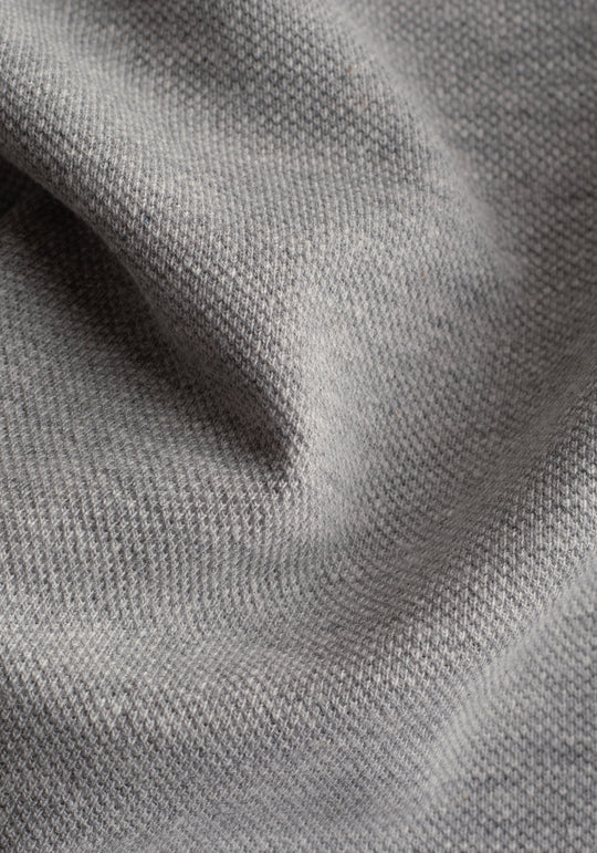 Soft Grey Cotton Polo Shirt