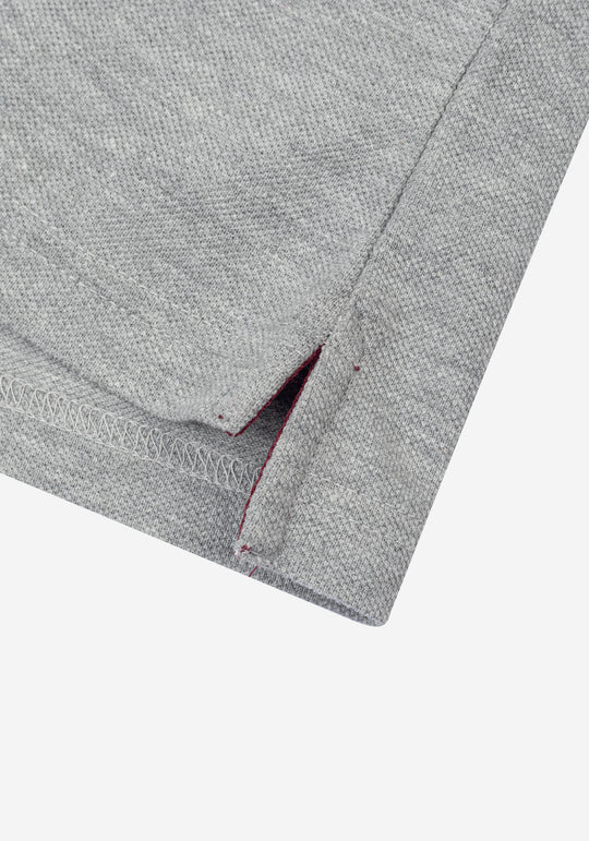 Soft Grey Cotton Polo Shirt