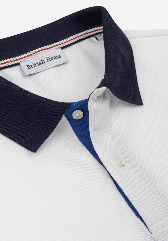 Crisp White Cotton Polo Shirt