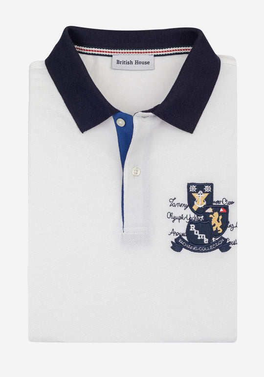 Crisp White Cotton Polo Shirt