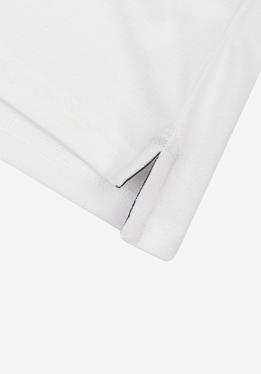 Crisp White Cotton Polo Shirt