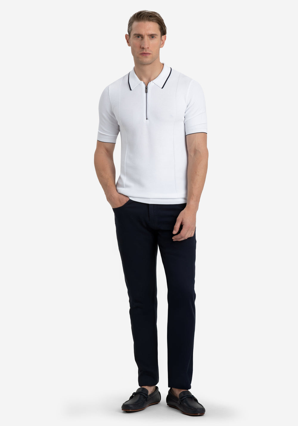 Halo White Polyamide Knitted Polo Shirt
