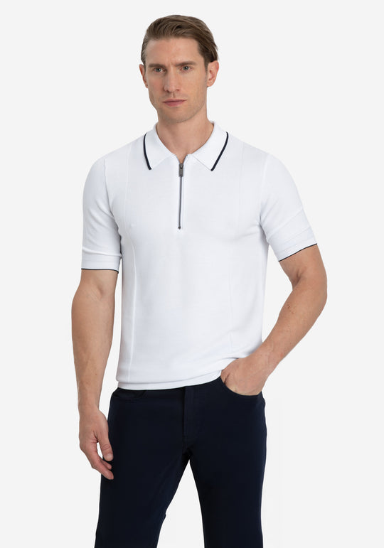 Halo White Polyamide Knitted Polo Shirt