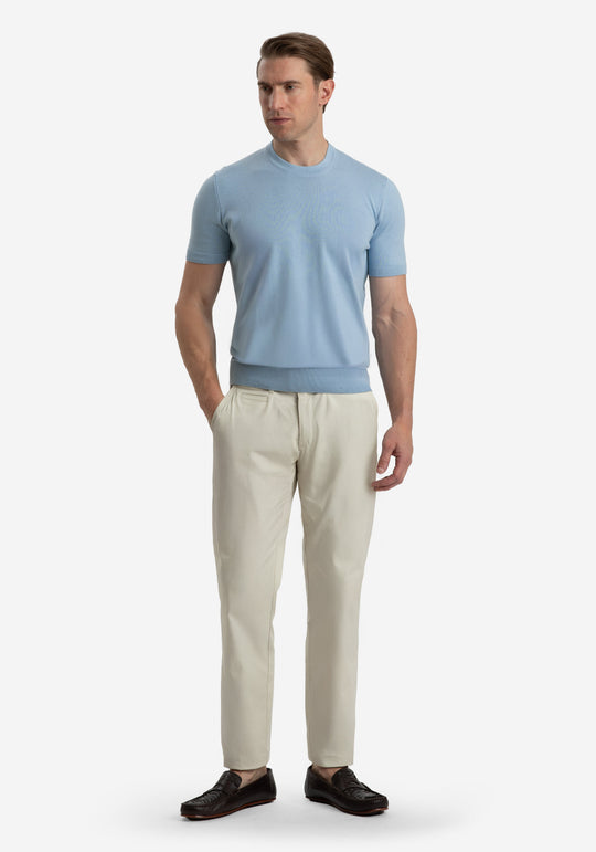 Seabreeze Blue Knitted T-Shirt
