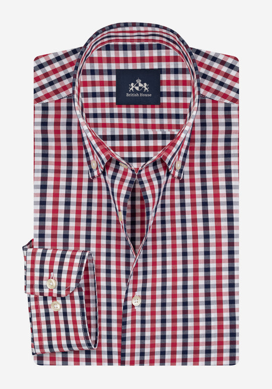 Currant Red Checked Oxford Shirt