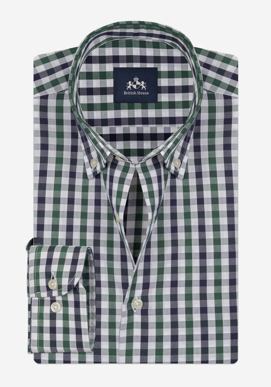 Racing Green Checked Oxford Shirt