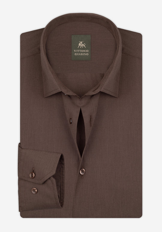 Coffee Brown Poplin Shirt