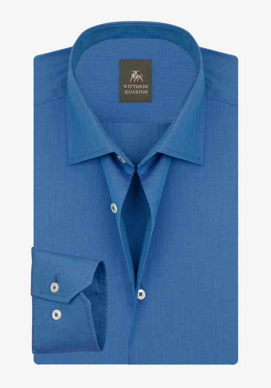 Deep Blue Poplin Shirt