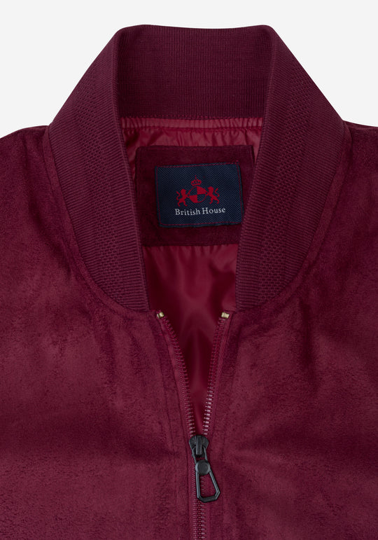 Vivid Burgundy Suede Jacket