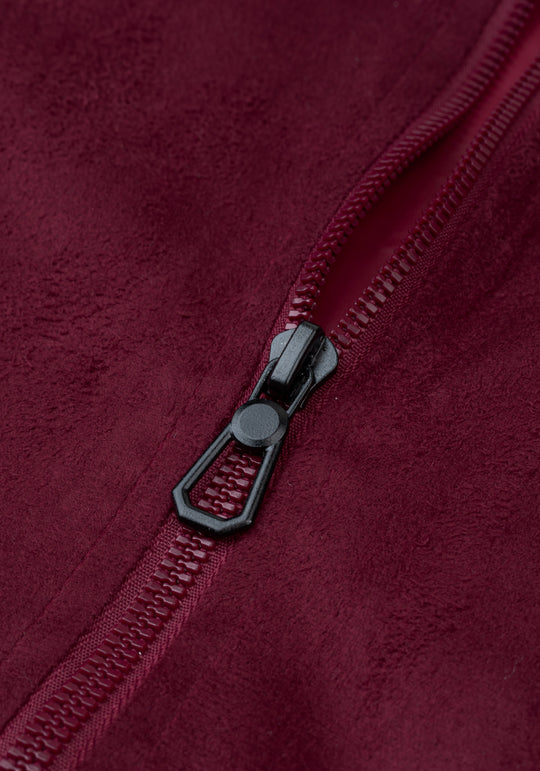Vivid Burgundy Suede Jacket