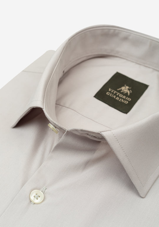 Dim Beige Poplin Shirt