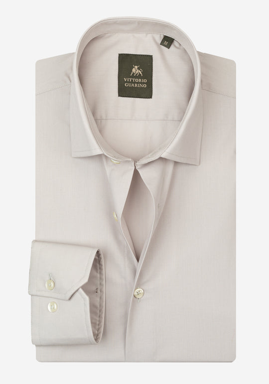 Dim Beige Poplin Shirt