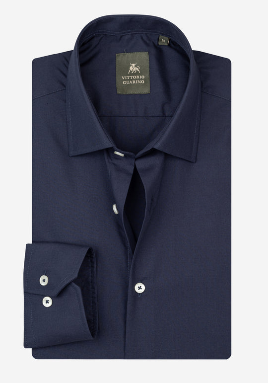 Dark Navy Poplin Shirt