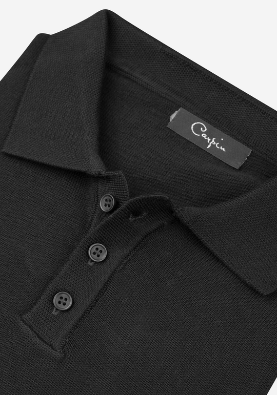 Deep Black Cotton Pullover