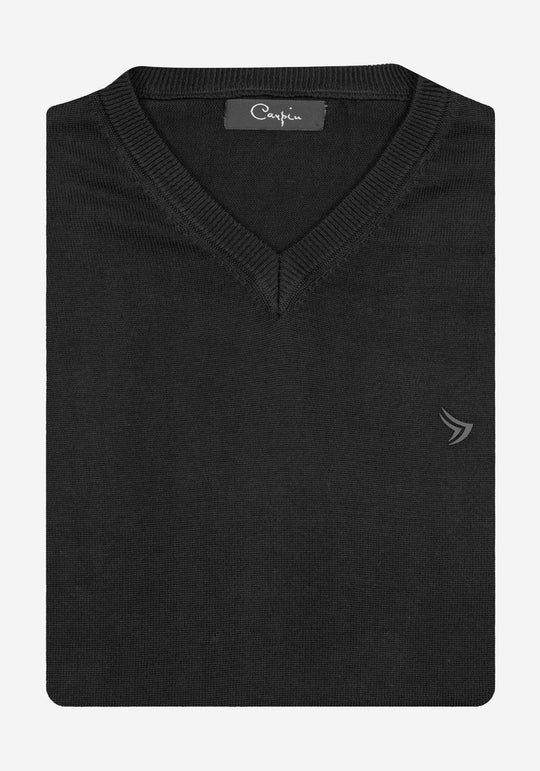 Black Rain Cotton V-Pullover