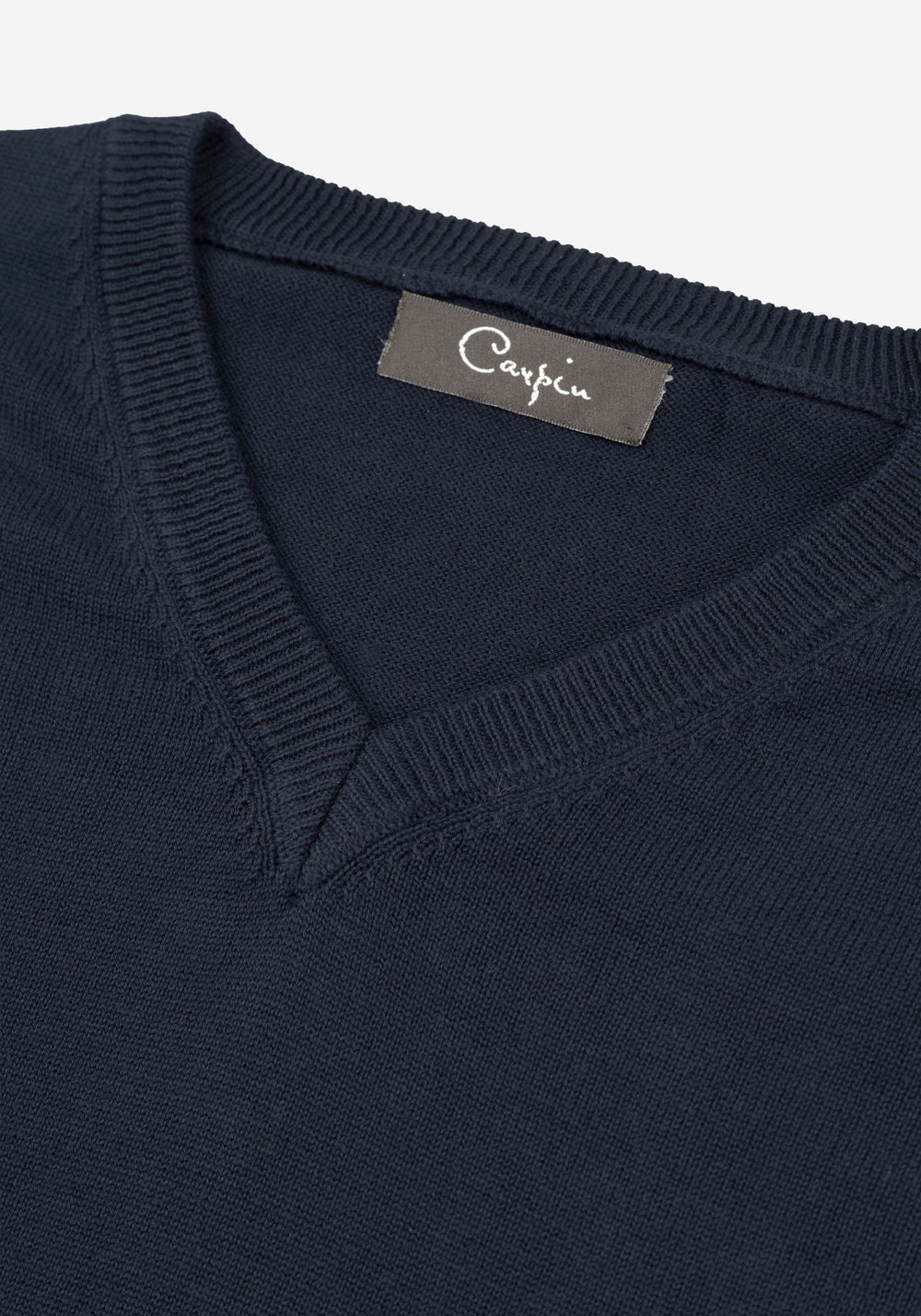 Eclipse Navy Cotton V-Pullover