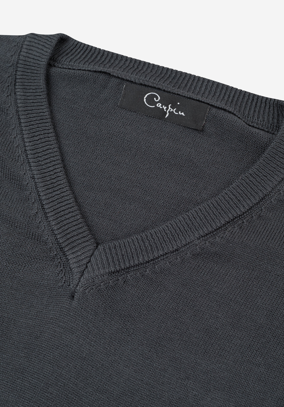 Dusk Gray Cotton V-Pullover