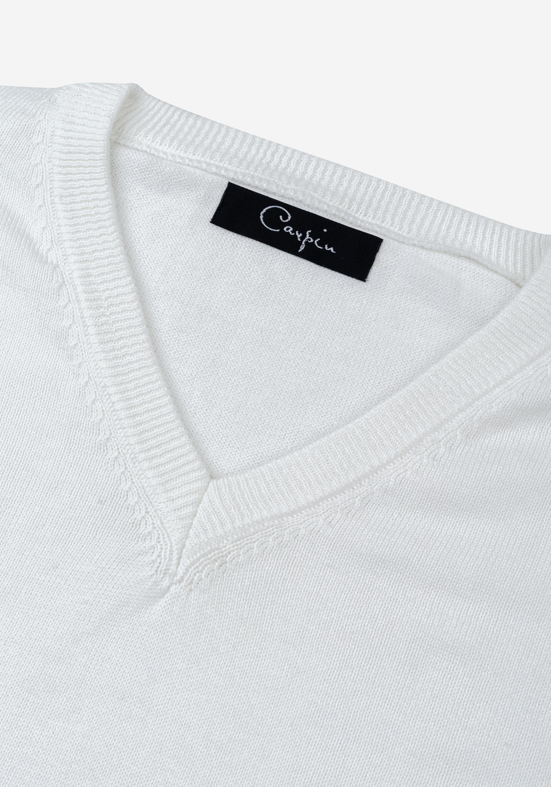 Angel White Cotton V-Pullover