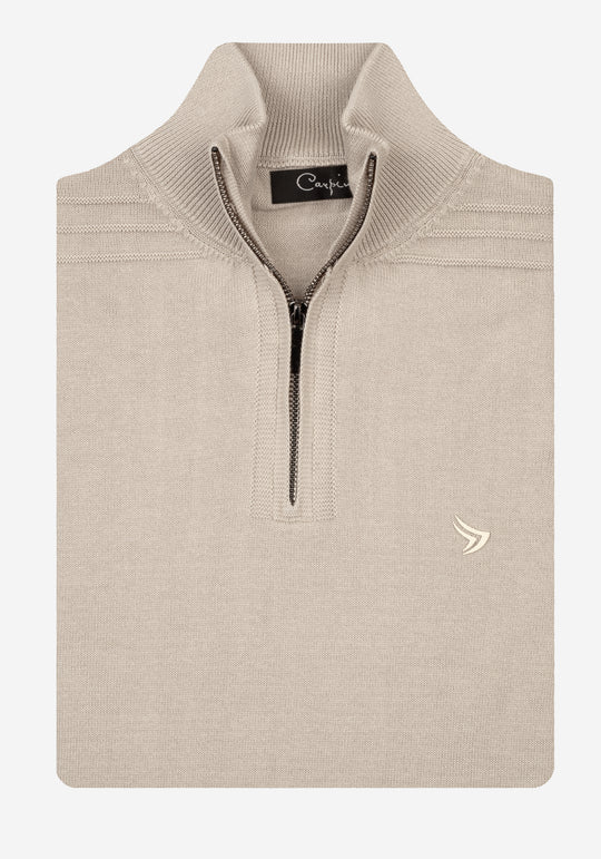 Honey Haze Beige Quarter-Zip Pullover