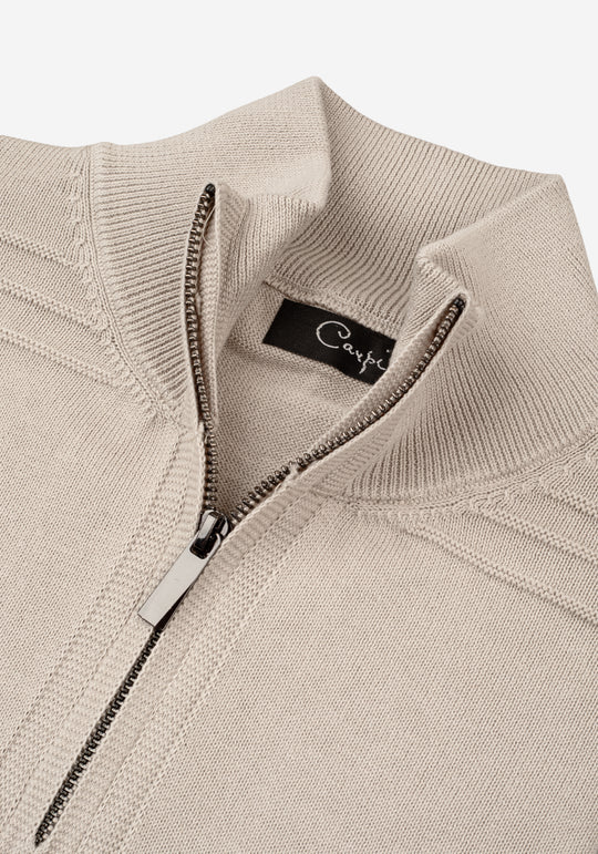 Honey Haze Beige Quarter-Zip Pullover
