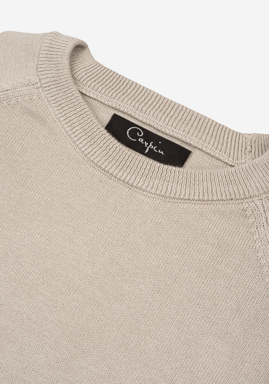 Sand Shadow Beige Cotton Pullover