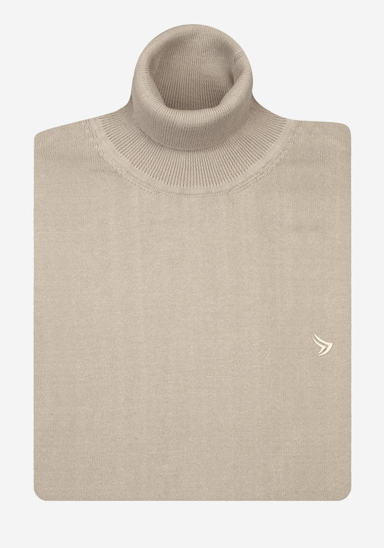 Desert Silk Beige Turtle Neck Pullover