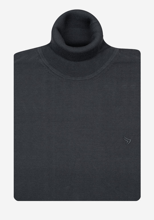 Midnight Haze Dark Gray Turtle Neck Pullover