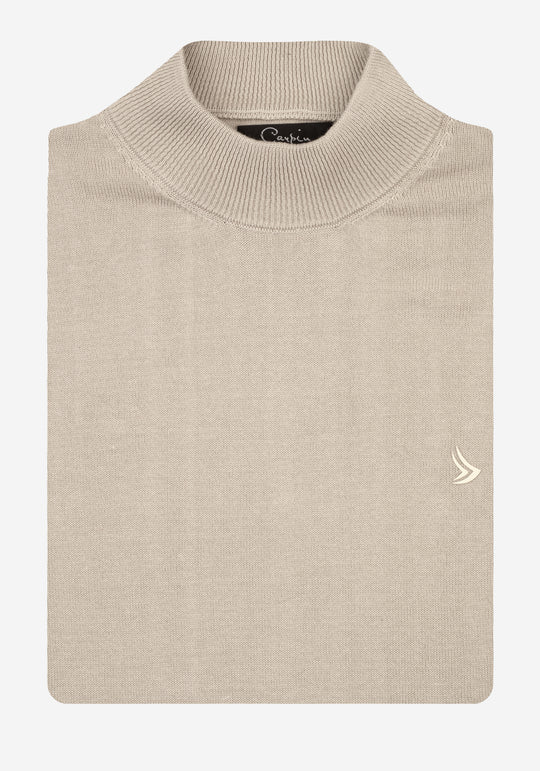 Desert Halo Beige Turtle Neck Pullover