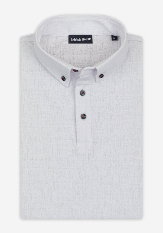 Feather White Jacquard Polo Shirt