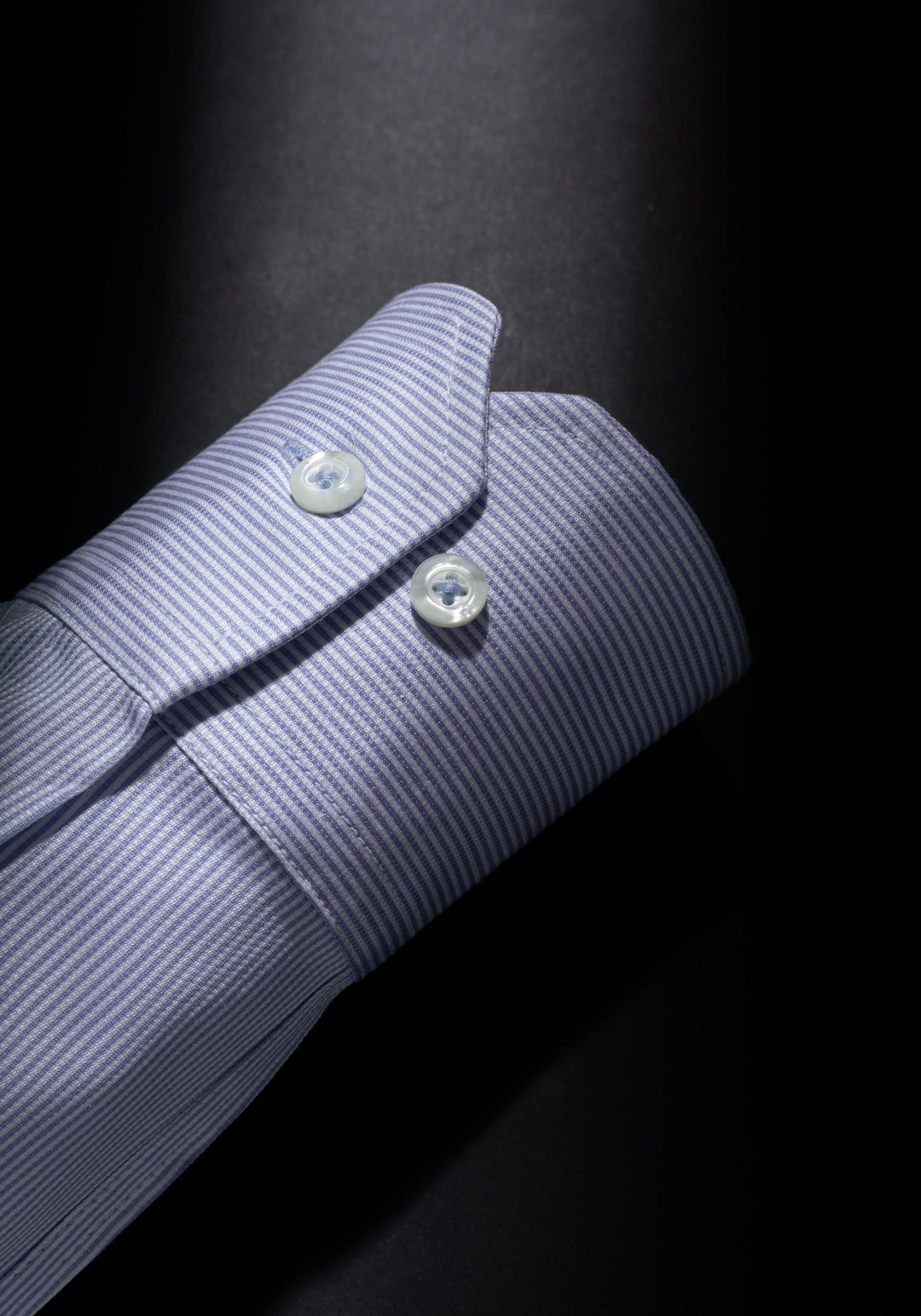 Giza 87 Cotton Airy Blue Stripe Basket Weave Shirt
