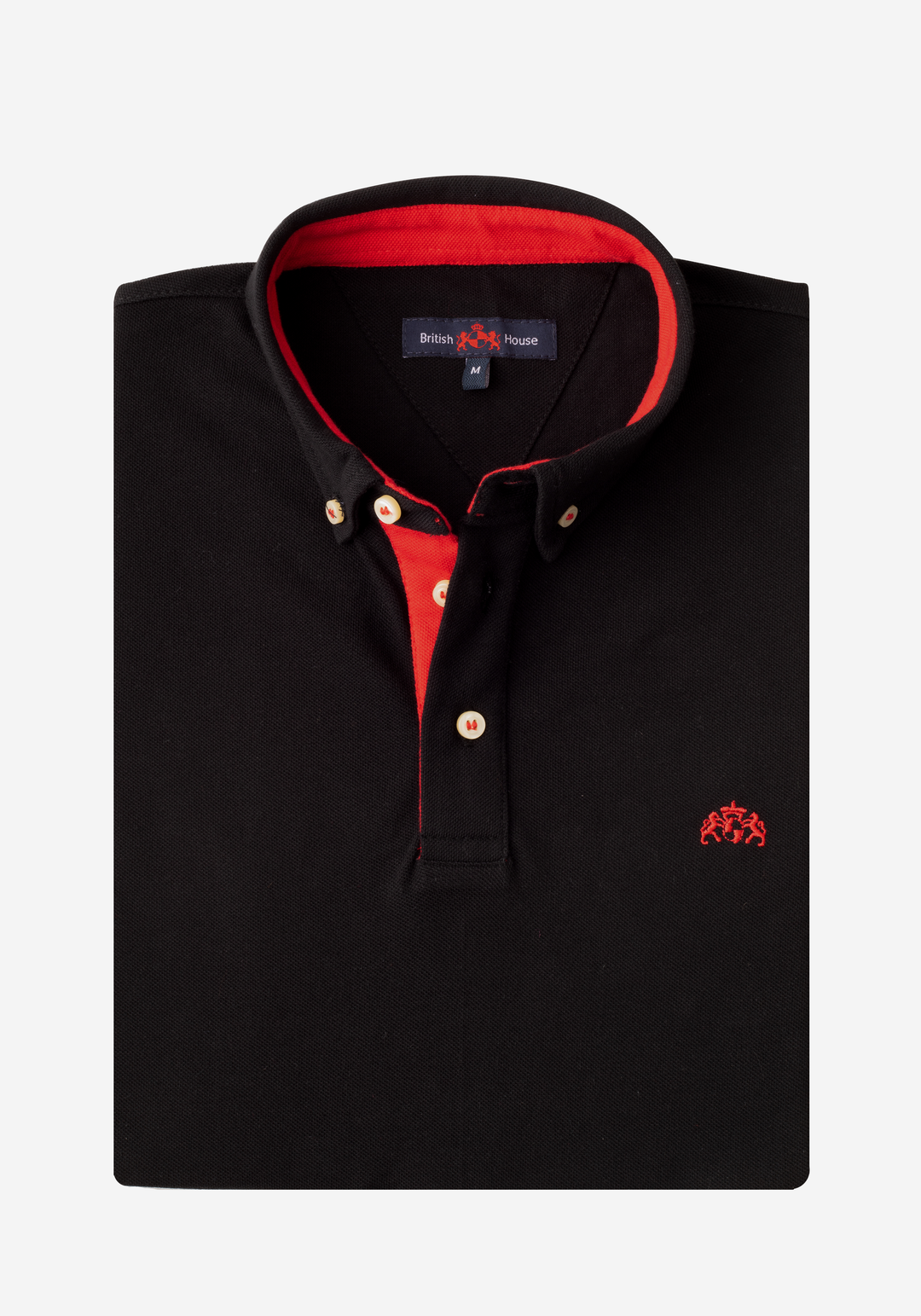 Black Pique Fine Cotton Polo