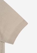 Powder Beige Braided Knitted Polo Shirt