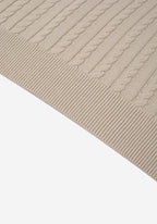 Powder Beige Braided Knitted Polo Shirt