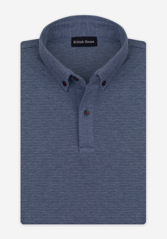 Twilight Blue Waffle Polo Shirt