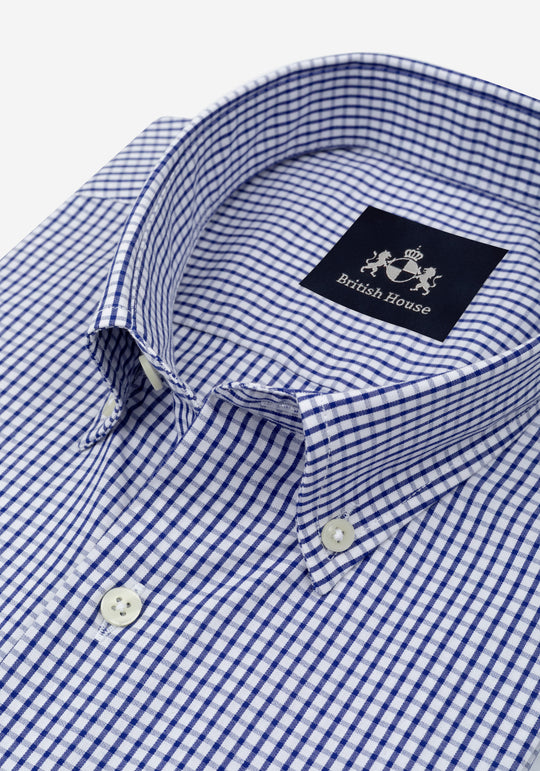 Classic Indigo Checked Poplin Shirt